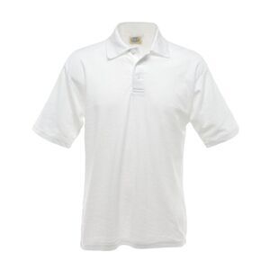 UCC 50/50 Mens Plain Piqué Casual Polo Shirt XS-5XL 10 Solid Color / White